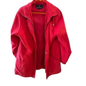 London Fog red jacket preppy ivy league light academia soft